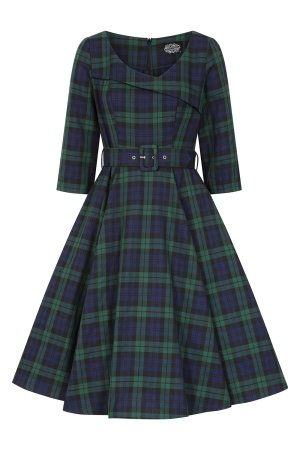 Isolde Tartan Swing Dress in Extended Sizing